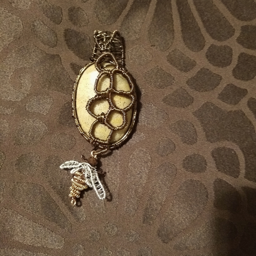 Bee and Honeycomb pendant